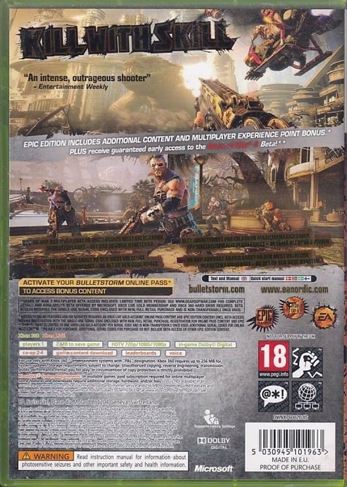 Bulletstorm Epic Edition - XBOX 360 (B Grade) (Genbrug)